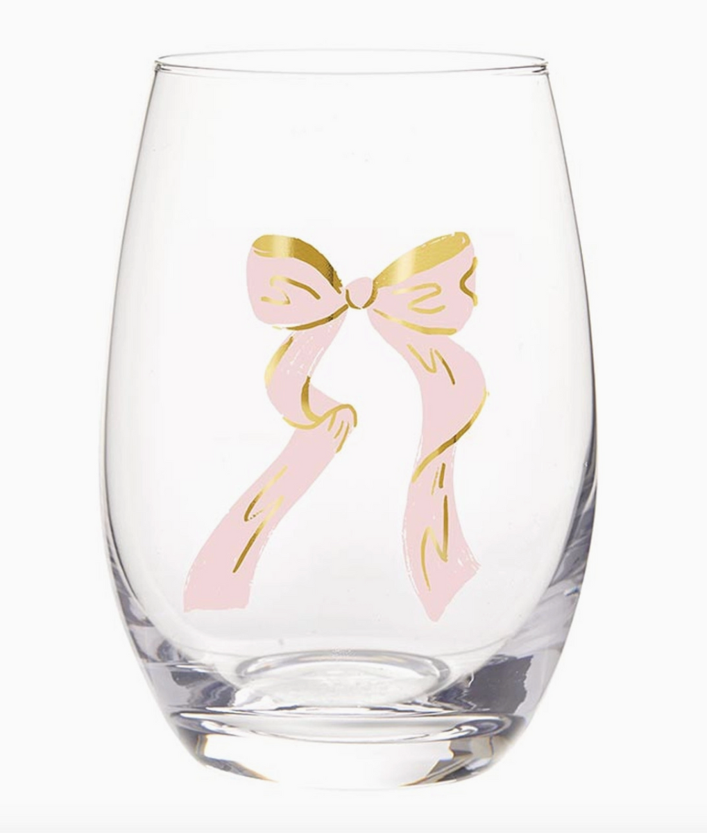 pink glass wine glasses Stemless Wine Glass