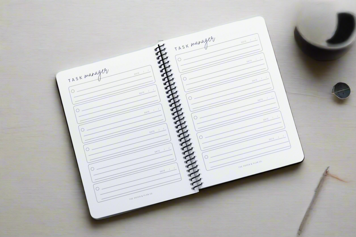 Task Management Notebook Grid Task Manager Notebook – The Paper & Plan Co