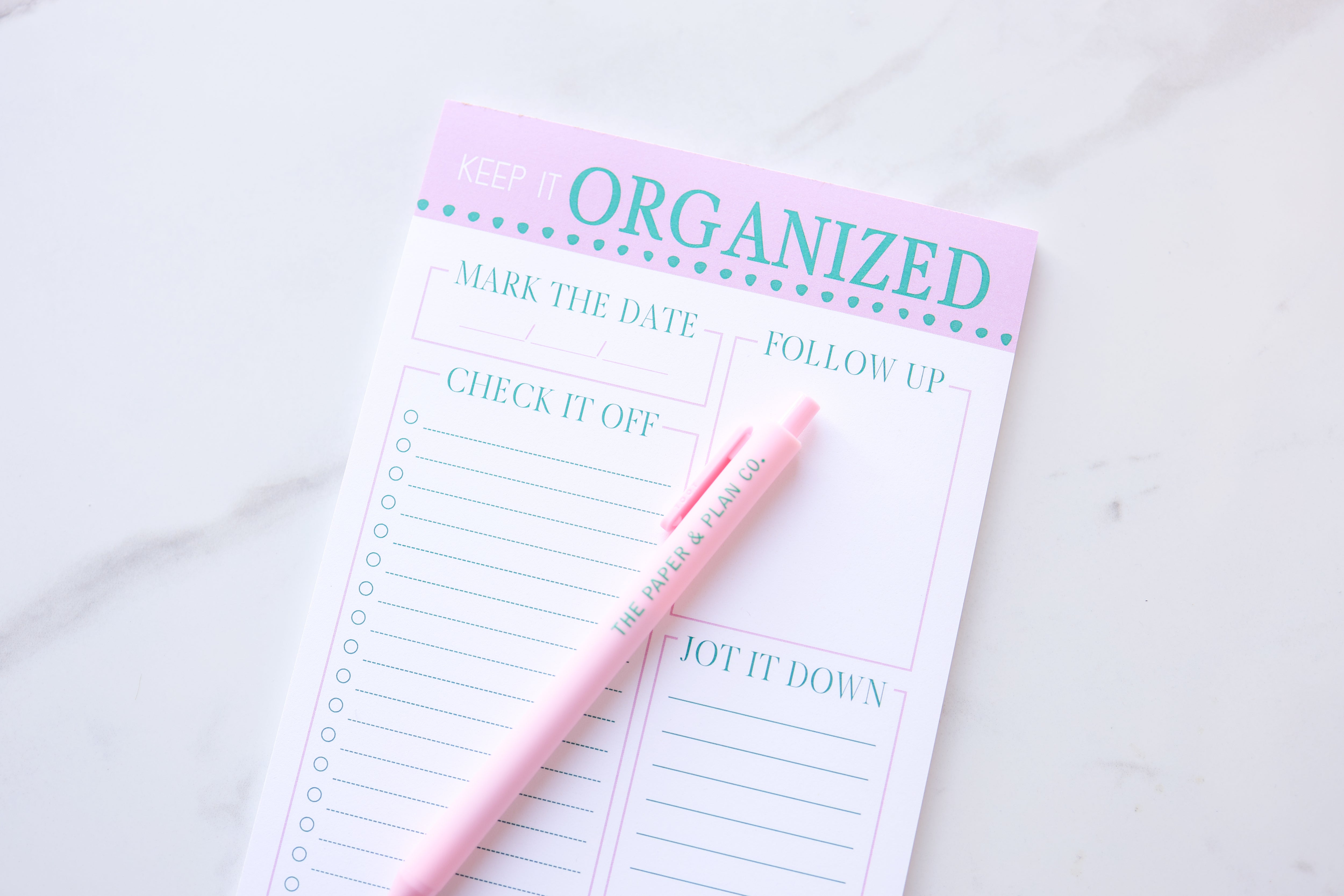 Keep it Organized Notepad & Pen - 2 piece set – The Paper & Plan Co